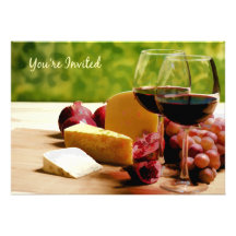 Le vin de campagne, fromage et portent des fruits  faire-part