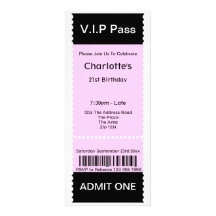Le VIP passent le billet d'admission de partie Faire-part Personnalisé