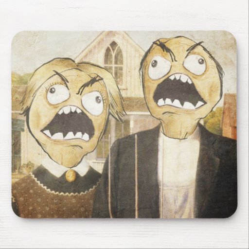 Le visage Meme de rage font face à la peinture chi Tapis De Souris