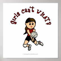 Le volleyball des femmes légères dans l'uniforme r affiche
