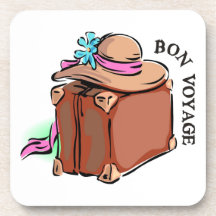 Le voyage de fève, ont un bon voyage ! Bagage et c Sous-bock