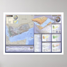 Le Yémen a détaillé la carte - 2002 Posters