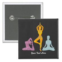 Le yoga pose (personnalisable) badges avec agrafe