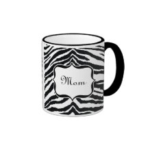 Le zèbre de maman barre noir et blanc mugs à café