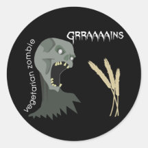Le zombi végétarien veut Graaaains ! Autocollants