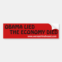 L'ÉCONOMIE D'OBAMA LIED-THE EST MORTE ADHÉSIF POUR VOITURE