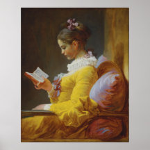 Lecture de jeune fille - Jean-Honoré Fragonard Affiche