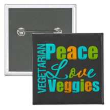 Légume végétarien d'amour de paix badge