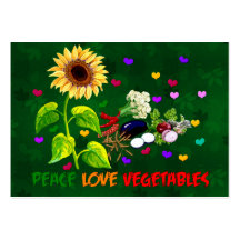 Légumes d'amour de paix cartes de visite personnelles