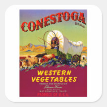 Légumes occidentaux de Conestoga Autocollants Carrés