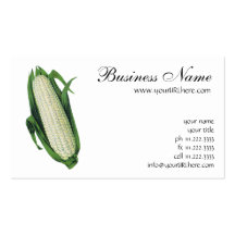 Légumes vintages ; Épi de maïs blanc Cartes De Visite Personnelles