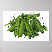 Légumes vintages ; Pois instantanés de sucre Poster