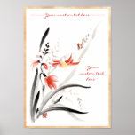 L'encre chinoise orientale classique de sumi-e fle posters