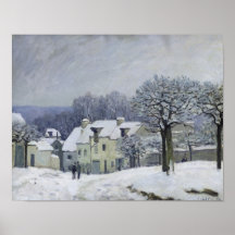 L'endroit du Chenil à Marneux-le-ROI, neige, 1876 Poster