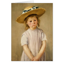 L'enfant de Cassatt dans le chapeau de paille - av Carte De Vœux