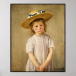 L'enfant de Cassatt dans le chapeau de paille - av Affiche