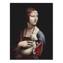 Leonardo da Vinci - Madame avec une hermine Cartes Postales