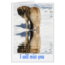 Leonberger disant au revoir cartes de vœux