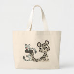 Léopard de neige de bande dessinée et sac de CUB sacs