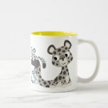 Léopard de neige de bande dessinée et tasse de CUB tasses