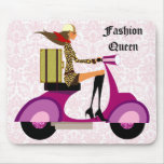 Léopard de rose de femme de scooter de Mousepad de Tapis De Souris