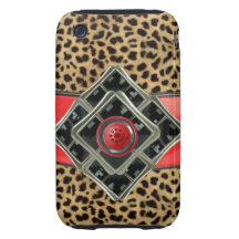 léopard dur de faux de Coque-Compagnon de l'iPhone Étui Tough iPhone 3