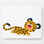 Léopard plaisant Mousepad de bande dessinée mignon Tapis De Souris