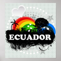 L'Equateur fruité mignon Poster