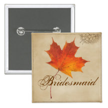 L'érable rouge élégant part du mariage de automne badges