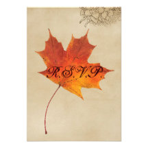 L'érable rouge élégant part du mariage de automne  invitations personnalisées
