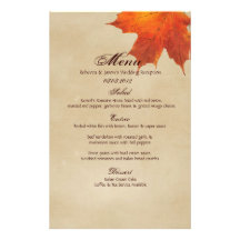 L'érable rouge élégant part du menu de mariage de  papier à lettre customisable
