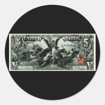 Les 1896 USA certificat d'argent des cinq dollars Autocollants
