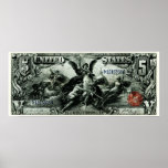 Les 1896 USA certificat d'argent des cinq dollars Affiches