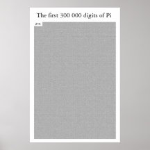 Les 300 premiers 000 chiffres de pi affiche