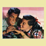 Les adolescents vintages, aiment Romance, anneau d cartes postales