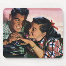 Les adolescents vintages, aiment Romance, anneau d Tapis De Souris