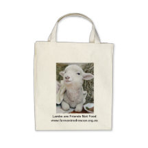 Les agneaux sont nourriture d'amis pas sac de toile