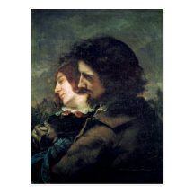 Les amants heureux, 1844 carte postale