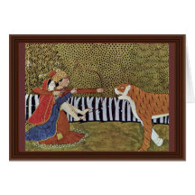 Les amants tirent à un tigre dans la jungle. Illus Carte