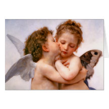 Les anges embrassent d'abord, Bouguereau Cartes De Vœux