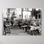 Les années 1940 d'atelier de construction mécaniqu affiche