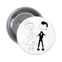 les années 1950 habillées vers le haut des couples badge avec épingle