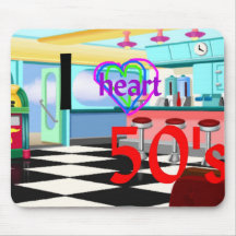 les années 50 du coeur i tapis de souris