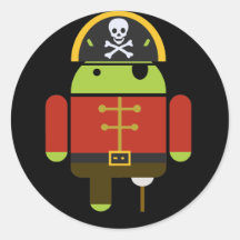 Les autocollants androïdes de pirate