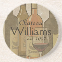 Les bouteilles de vin vintages ont personnalisé le dessous de verre