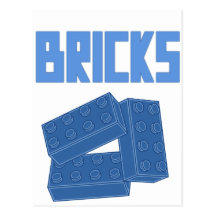 Les briques bleues customisent par mon Minifig Cartes Postales