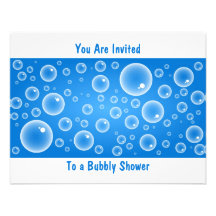 Les bulles bleues, vous êtes invités, à une douche faire-part personnalisables
