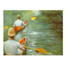 Les canoës par Caillebotte, impressionisme vintage Cartes Postales