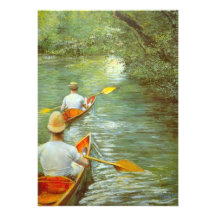 Les canoës par Caillebotte, impressionisme vintage Invitation Personnalisable