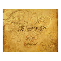 Les cartes de cru/crème/swirls/RSVP/exigent 5x7inv Faire-part Personnalisables